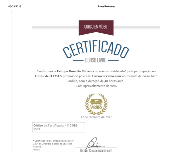 Curso de HTML 5 - Felippe Donatto